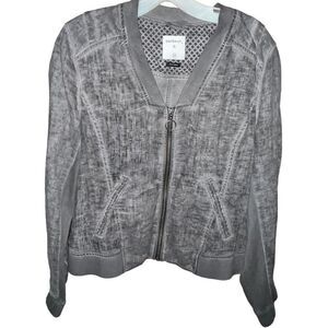 Sandwich pure linen grey full zip jacket size 42/UK size 16/US 12